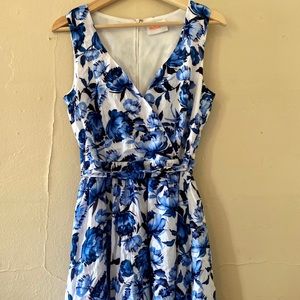 ModCloth white and blue flower dress